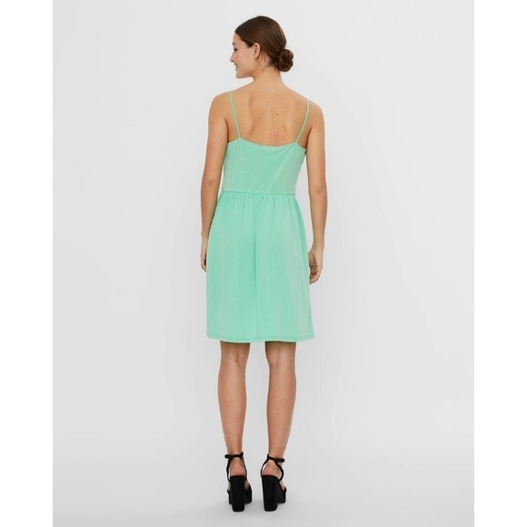 NWT VERO MODA Ilane Singlet Knit Camisole Dress In Jade Cream - Picture 2 of 5